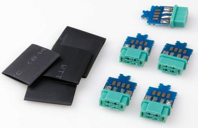 Lötplatine 6-pin MPX Hochstrom Stecker System mit Buchsen (Kontakt = Buchse) 5 Stück