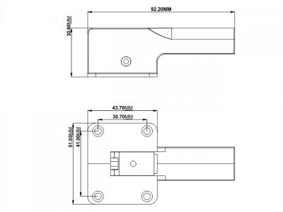 Preview: Bug-Einziehfahrwerk Metall/Kunststoff 51x43mm