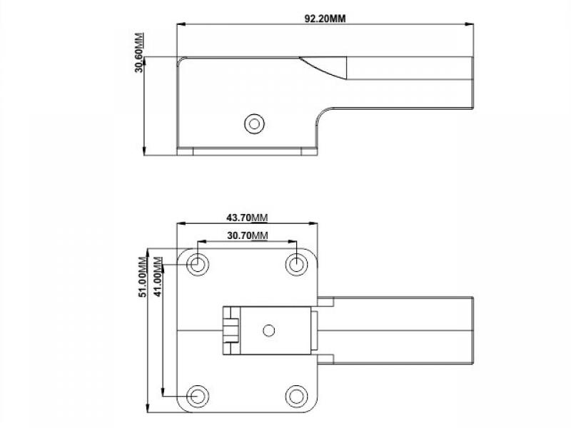 Bug-Einziehfahrwerk Metall/Kunststoff 51x43mm